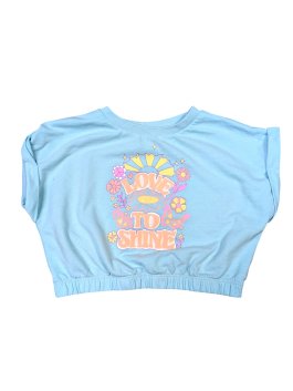 Modré tričko/top s potiskem pro holky secondhand girlswear